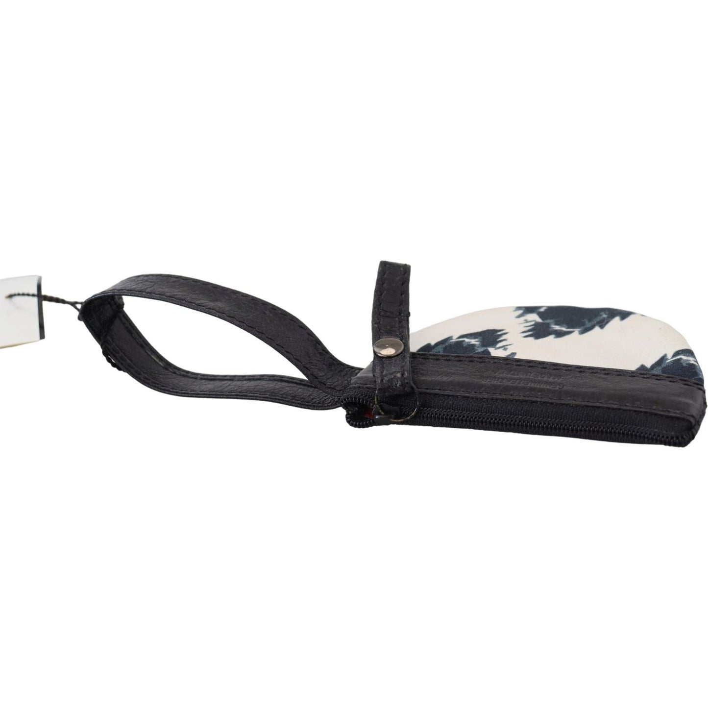 Costume National White Genuine Leather Coin Purse Strap Wallet