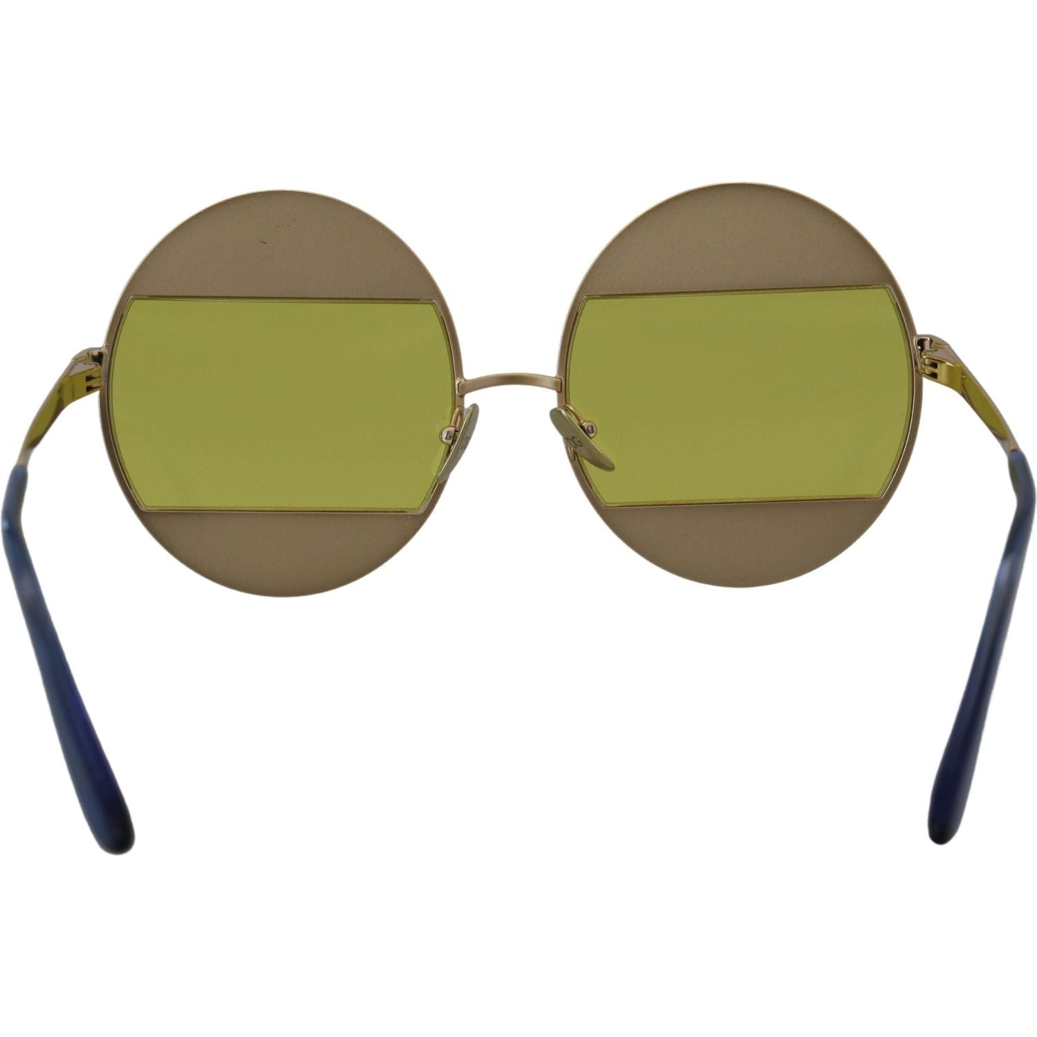 نظارة شمسية دولتشي آند غابانا بيضاوية ذهبية مزينة بالكريستال