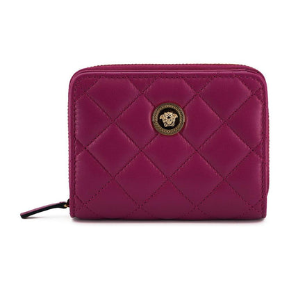 Versace Elegant Purple Quilted Leather Wallet WOMAN WALLETS