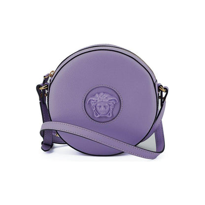 Versace Elegant Purple Round Shoulder Bag WOMAN SHOULDER BAGS
