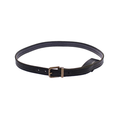 Dolce & Gabbana Blue Leather Logo Belt Belt
