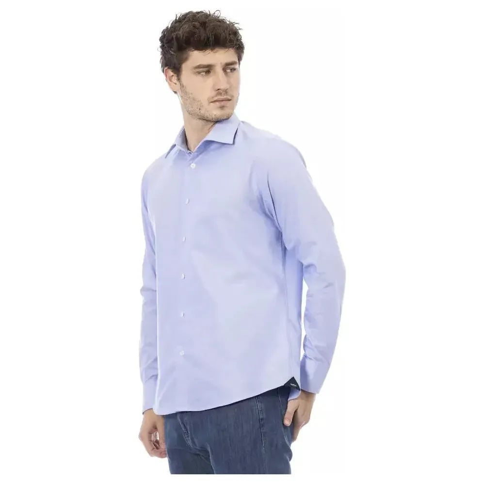 Baldinini Trend Light Blue Cotton Men Shirt