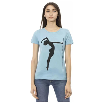 Trussardi Action Light Blue Cotton Women T-Shirt