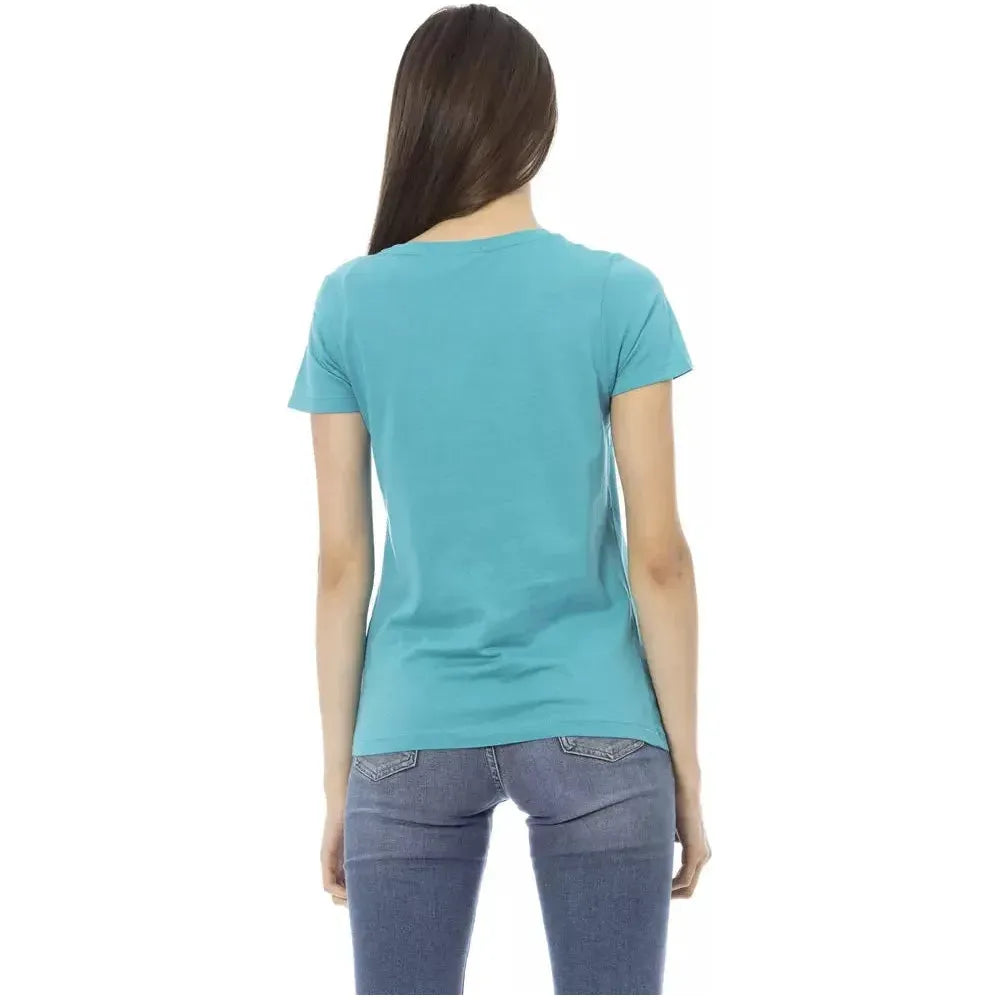 Trussardi Action Light Blue Cotton Women T-Shirt