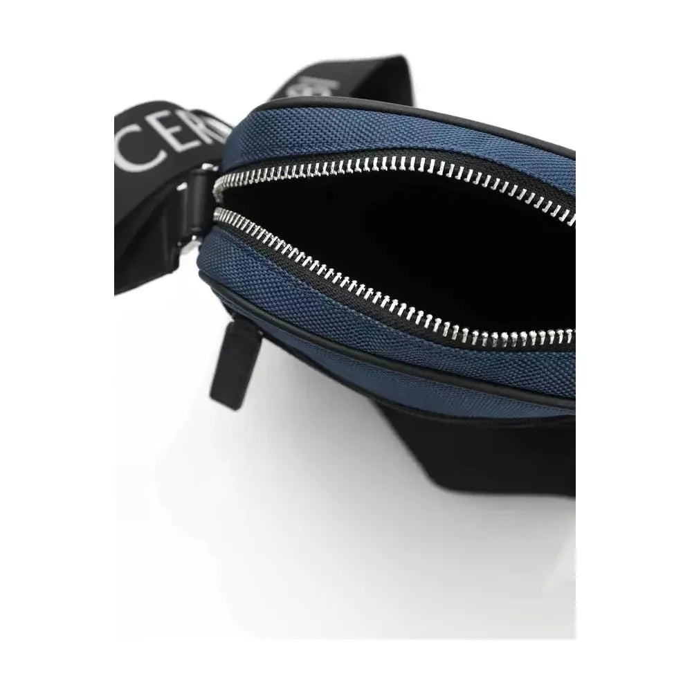 优雅蓝色尼龙皮革邮差包