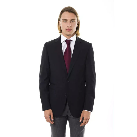 Uominitaliani Black Wool Men's Blazer