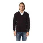 Uominitaliani Brown Merino Wool Men Sweater Uominitaliani Dark Slate Gray