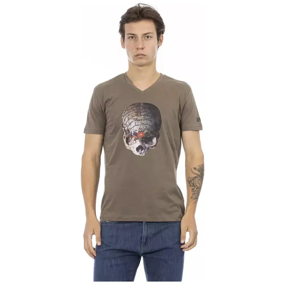 Trussardi Action Brown Cotton Men T-Shirt