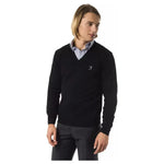 Uominitaliani Black Merino Wool Men Sweater Uominitaliani Black