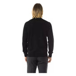 Uominitaliani Black Merino Wool Men Sweater Uominitaliani Black
