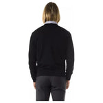 Uominitaliani Black Merino Wool Men Sweater Uominitaliani Black