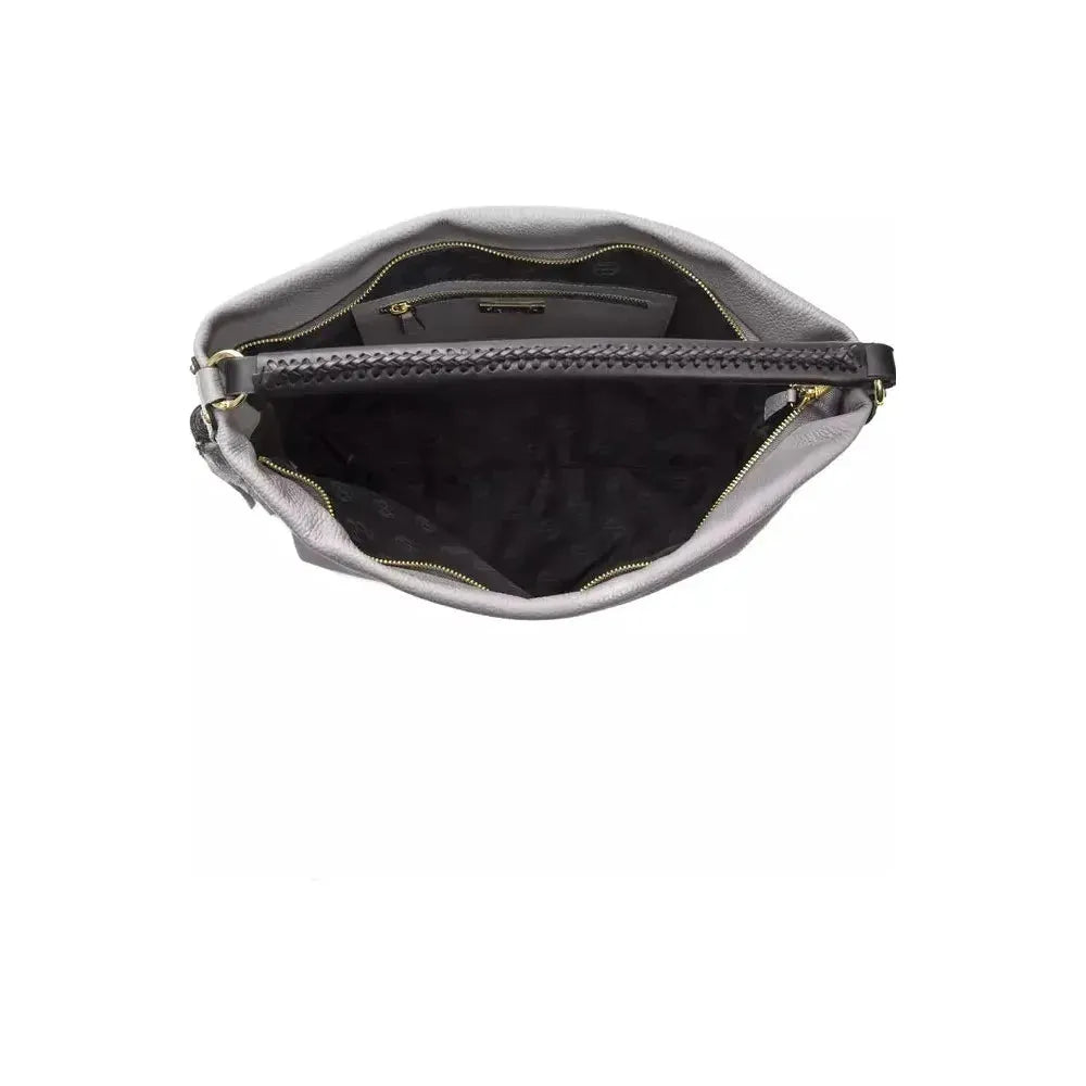 Pompei Donatella Gray Leather Women Shoulder Bag