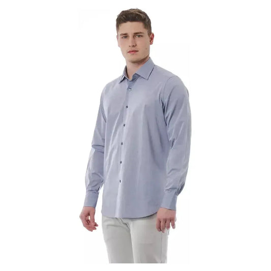 Bagutta Gray Cotton Men Shirt Bagutta Dark Gray