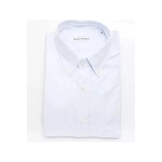Robert Friedman Light Blue Cotton Men Shirt