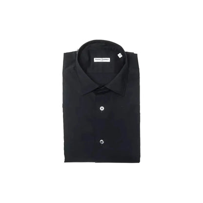 Robert Friedman Black Cotton Men Shirt
