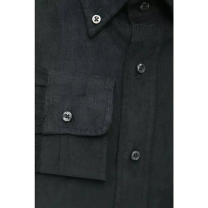 Robert Friedman Black Cotton Men Shirt