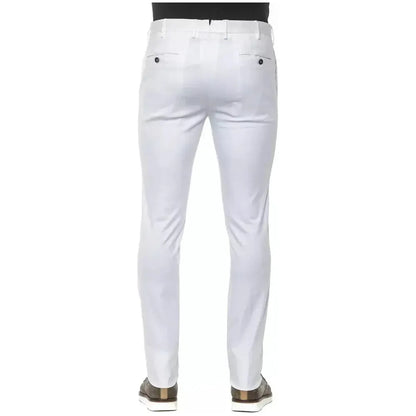 PT Torino White Cotton Men Slim Trouser Jeans & Pants