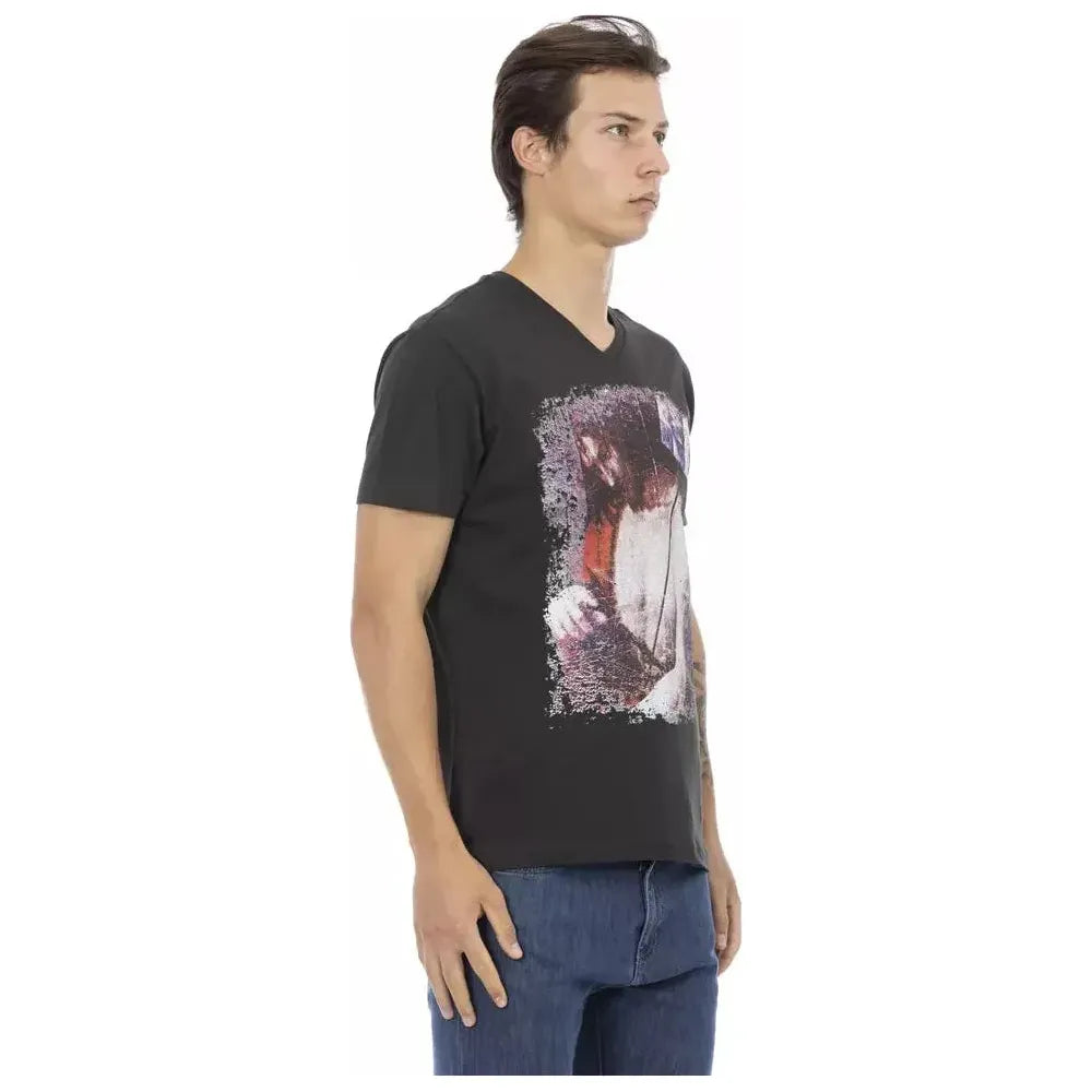 Trussardi Action Black Cotton Men T-Shirt