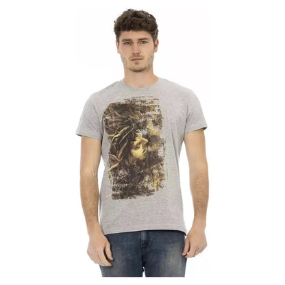 Trussardi Action Gray Cotton Men T-Shirt
