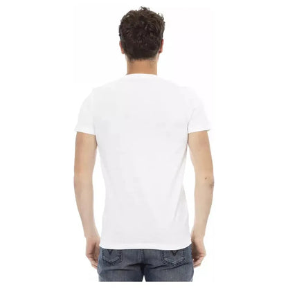 Trussardi Action White Cotton Men's V-Neck T-Shirt