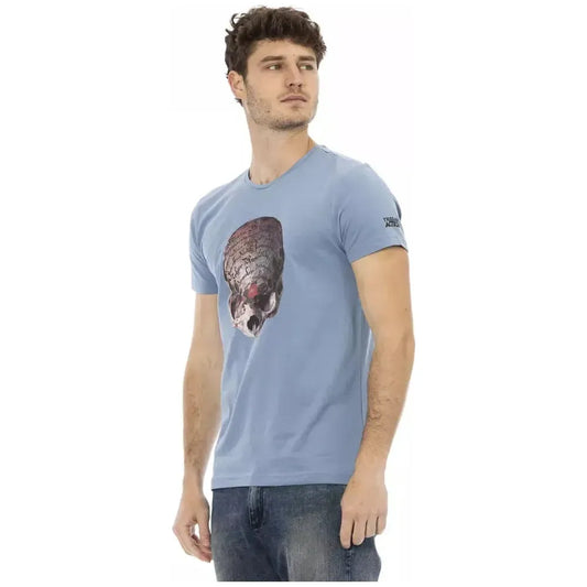 Trussardi Action Light Blue Cotton Men T-Shirt Trussardi Action Dark Gray