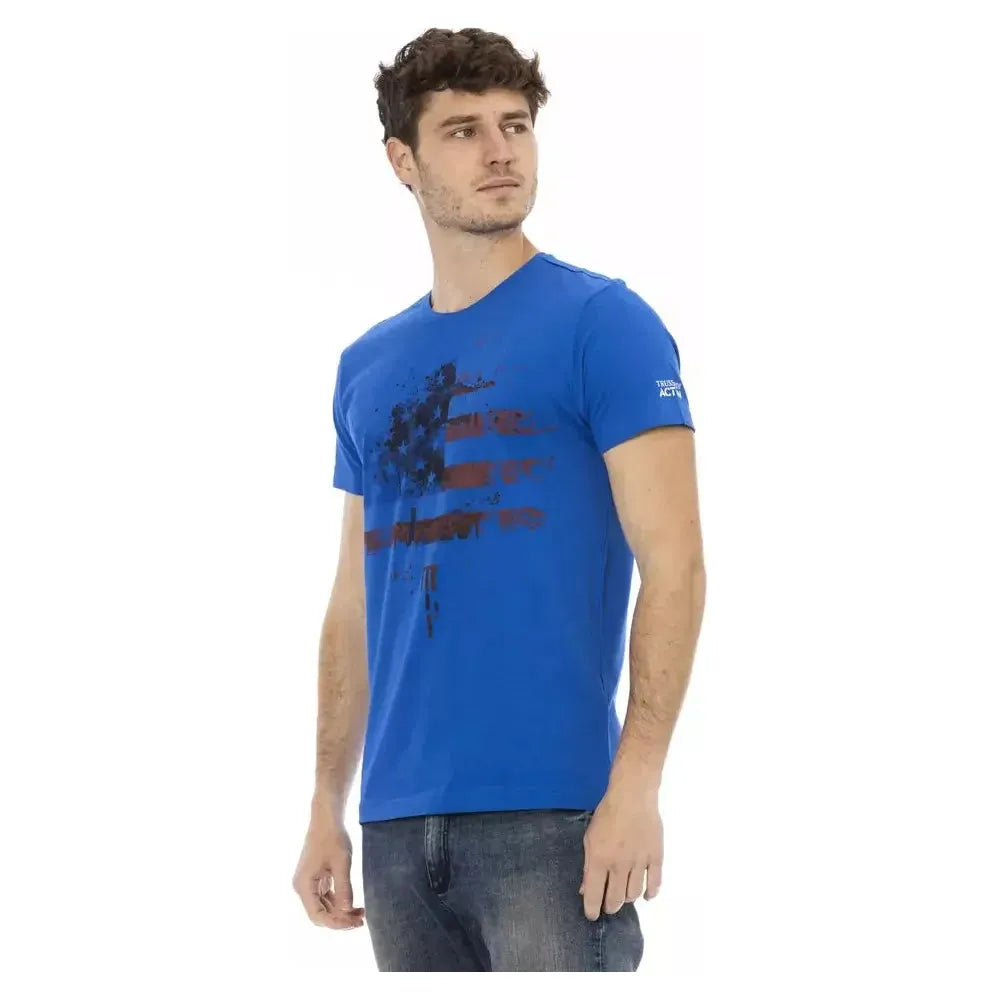 Trussardi Action Blue Cotton Men T-Shirt