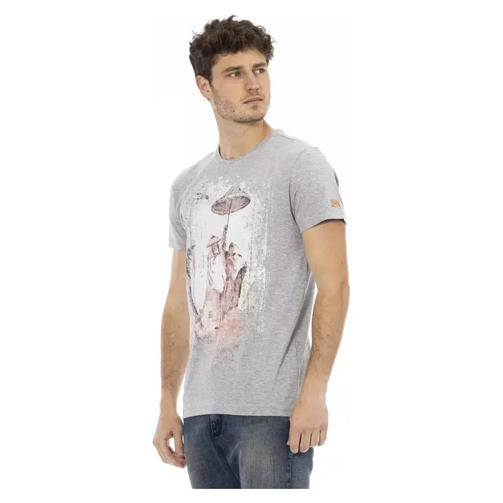 Trussardi Action Gray Cotton Men T-Shirt