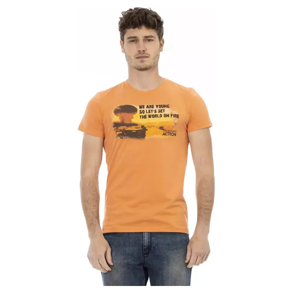 Trussardi Action Orange Cotton Men's T-Shirt