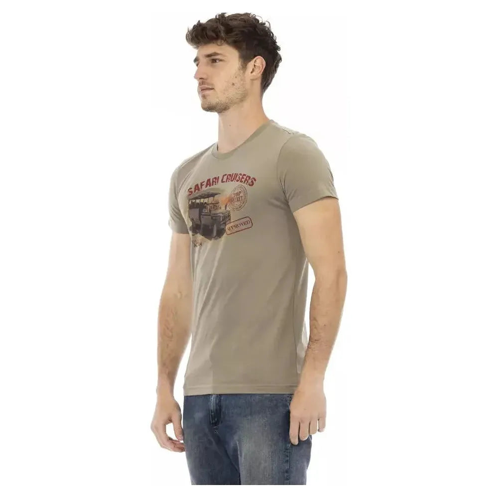 تي شيرت رجالي من القطن باللون الأخضر من Trussardi Action