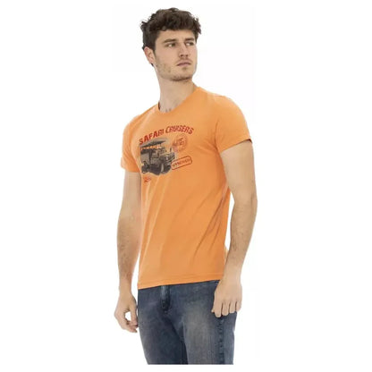Trussardi Action Orange Cotton Men T-Shirt