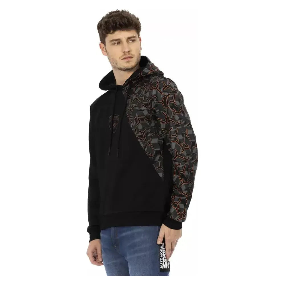 Automobili Lamborghini Black Cotton Men's Hooded Sweater