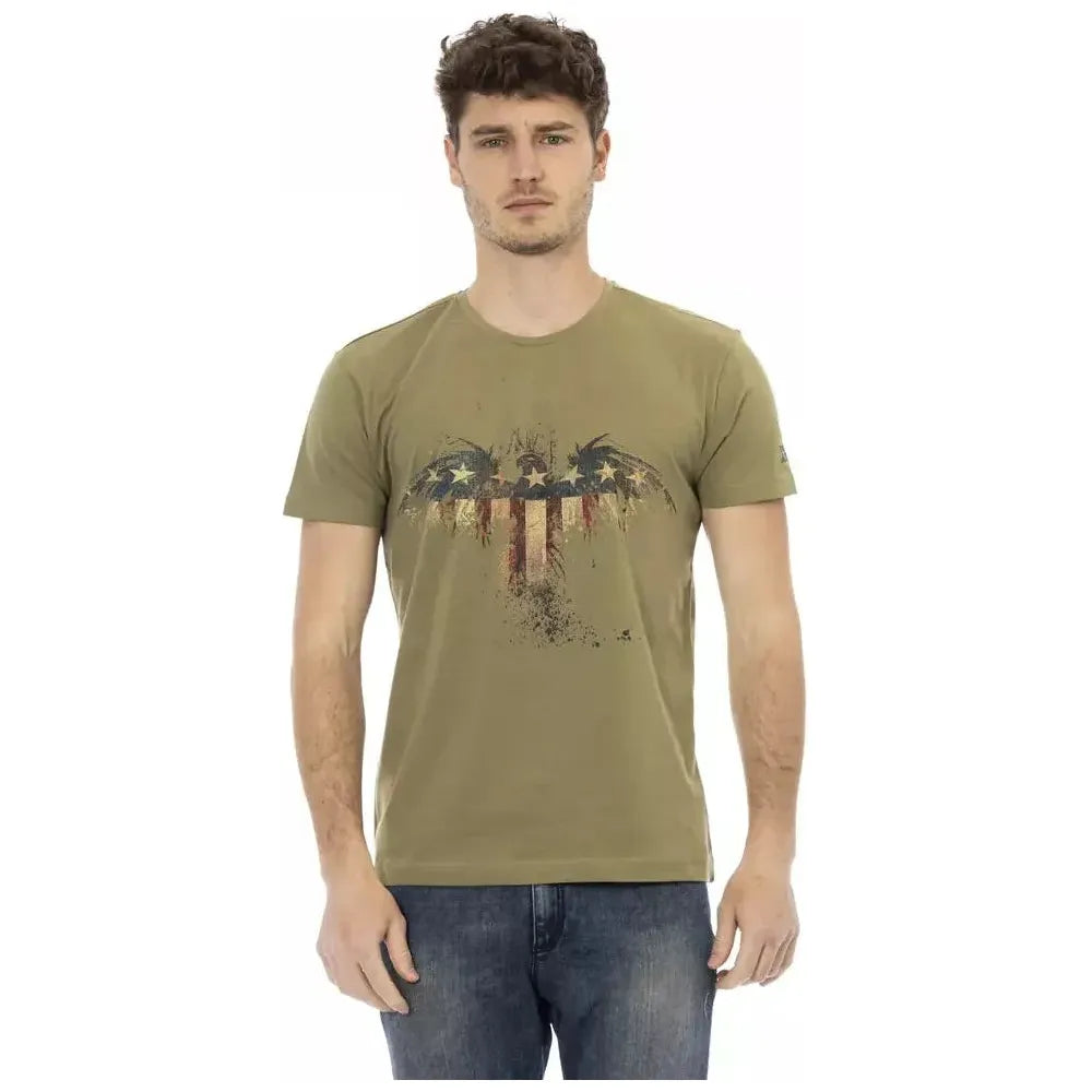 Trussardi Action Green Cotton Men T-Shirt