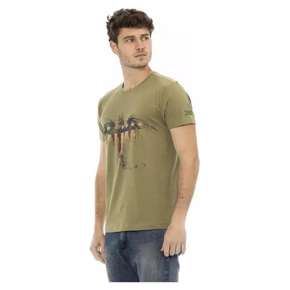 Trussardi Action Green Cotton Men T-Shirt