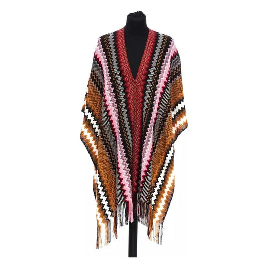 Missoni Multicolor Wool Women Poncho Missoni Dark Slate Gray