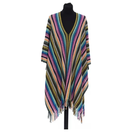 Missoni Multicolor Wool Women Poncho Missoni Dark Slate Gray