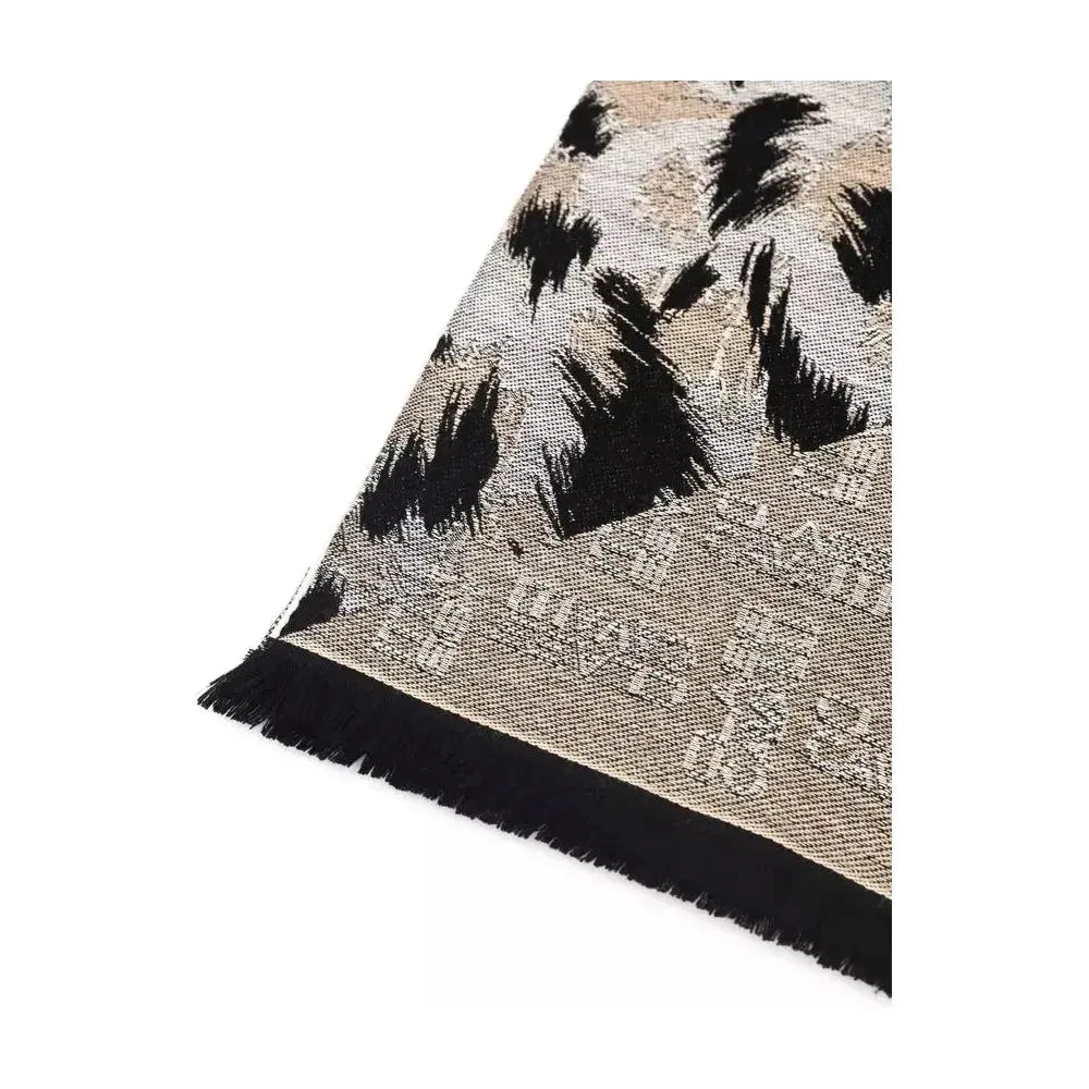 Cavalli Class Beige Wool Men Scarf Scarves