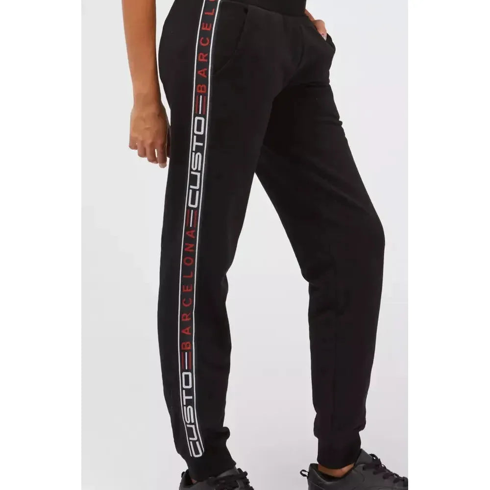 Custo Barcelona Black Cotton Women Sweatpant CU-22198-XS