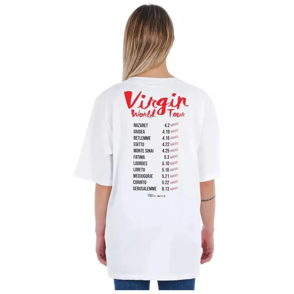 تي شيرت نسائي من القطن باللون الأبيض من فرانكي موريلو