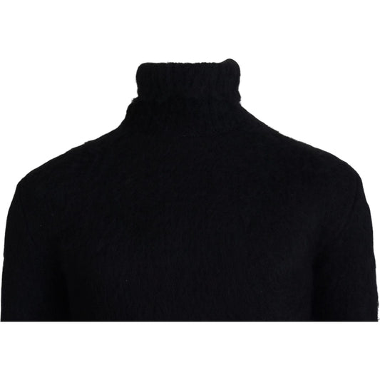 Dolce & Gabbana Black Gold Turtleneck Mohair Pullover Mens Sweater TSH83587- XS