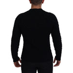 Dolce & Gabbana Black Wool V-neck Knitted Pullover Sweater TSH83648-44