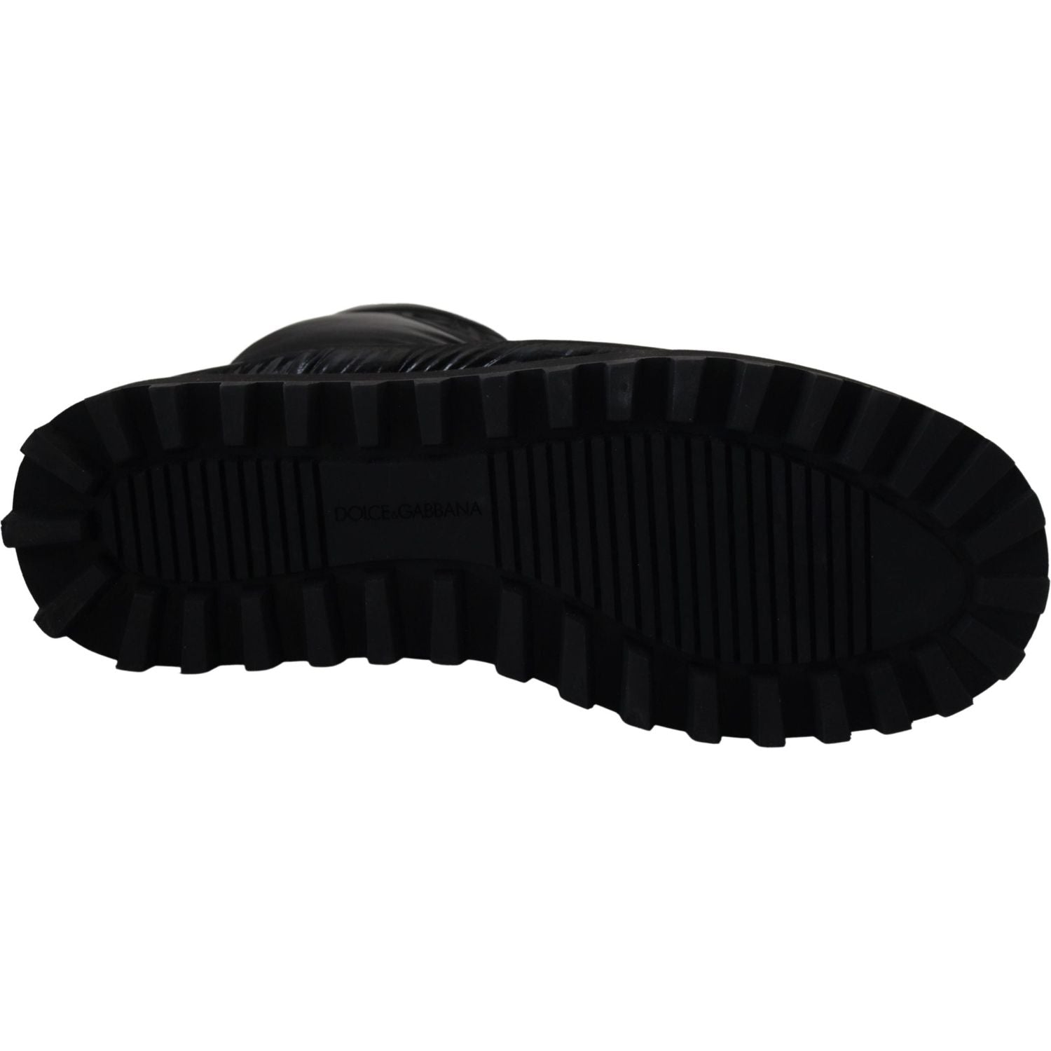 حذاء دولتشي آند غابانا الأنيق بطول منتصف الساق باللون الأسود من البوليستر