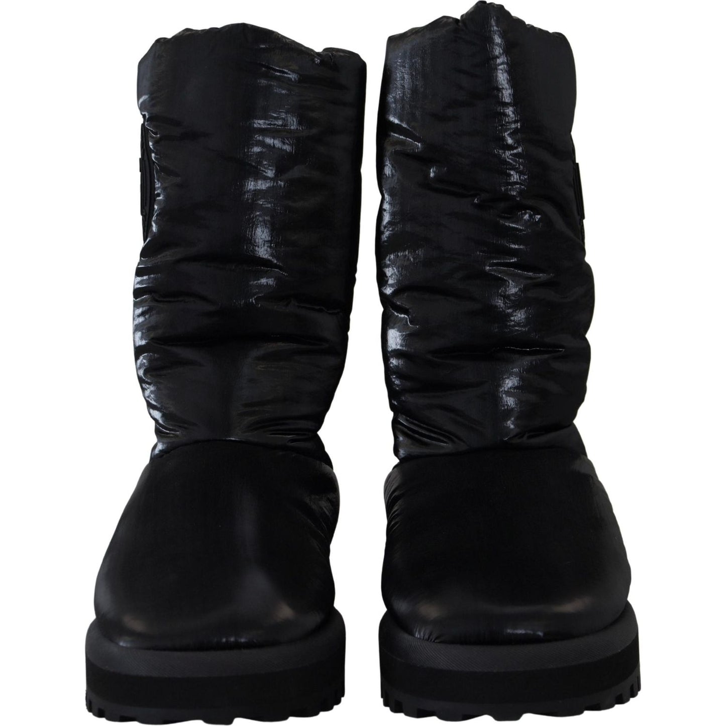 Dolce & Gabbana Black Boots Padded Mid Calf Winter Shoes