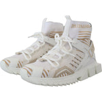 Dolce & Gabbana White Beige Sorrento Sneakers Shoes MV4838- 39
