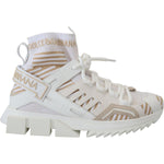 Dolce & Gabbana White Beige Sorrento Sneakers Shoes MV4838- 39