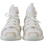 Dolce & Gabbana White Beige Sorrento Sneakers Shoes MV4838- 39