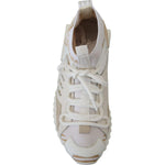 Dolce & Gabbana White Beige Sorrento Sneakers Shoes MV4838- 39