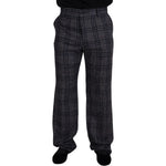 Dolce & Gabbana Gray Checkered Mid Waist Men Pants PAN73268 - 54