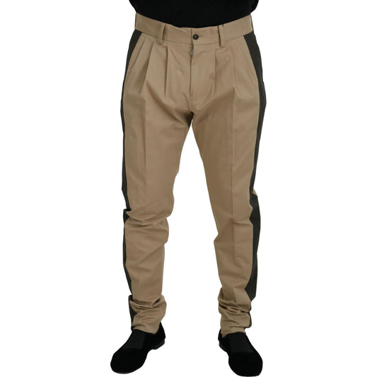 Dolce & Gabbana Brown Black Cotton Chino Men Pants PAN73275 - 50