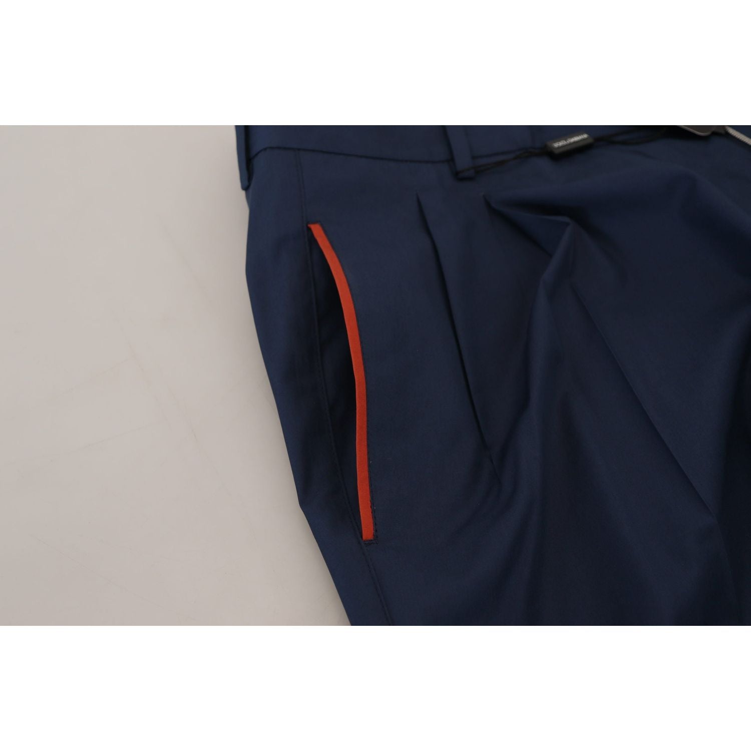 بنطلون حرير قطني أزرق أنيق من دولتشي آند غابانا