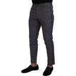 Dolce & Gabbana Elegant Checkered Cotton Pants for Men Dolce & Gabbana Dark Slate Gray